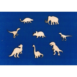 DINOZAURY  komplet  8szt  ( wys:  1,6  - 4cm ) , zwierzęta prehistoryczne , mamut  , itp